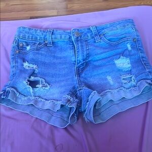 Distressed Denim Shorts